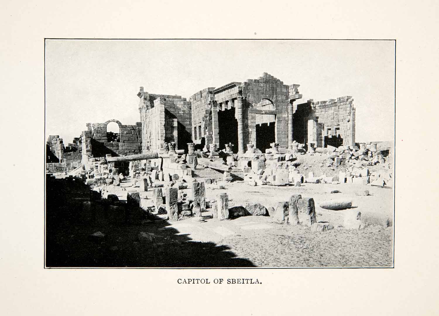 1923 Print Capitol Sbeitla Africa Roman Ruins Tunisia Sufetula Byzantine XGBC5