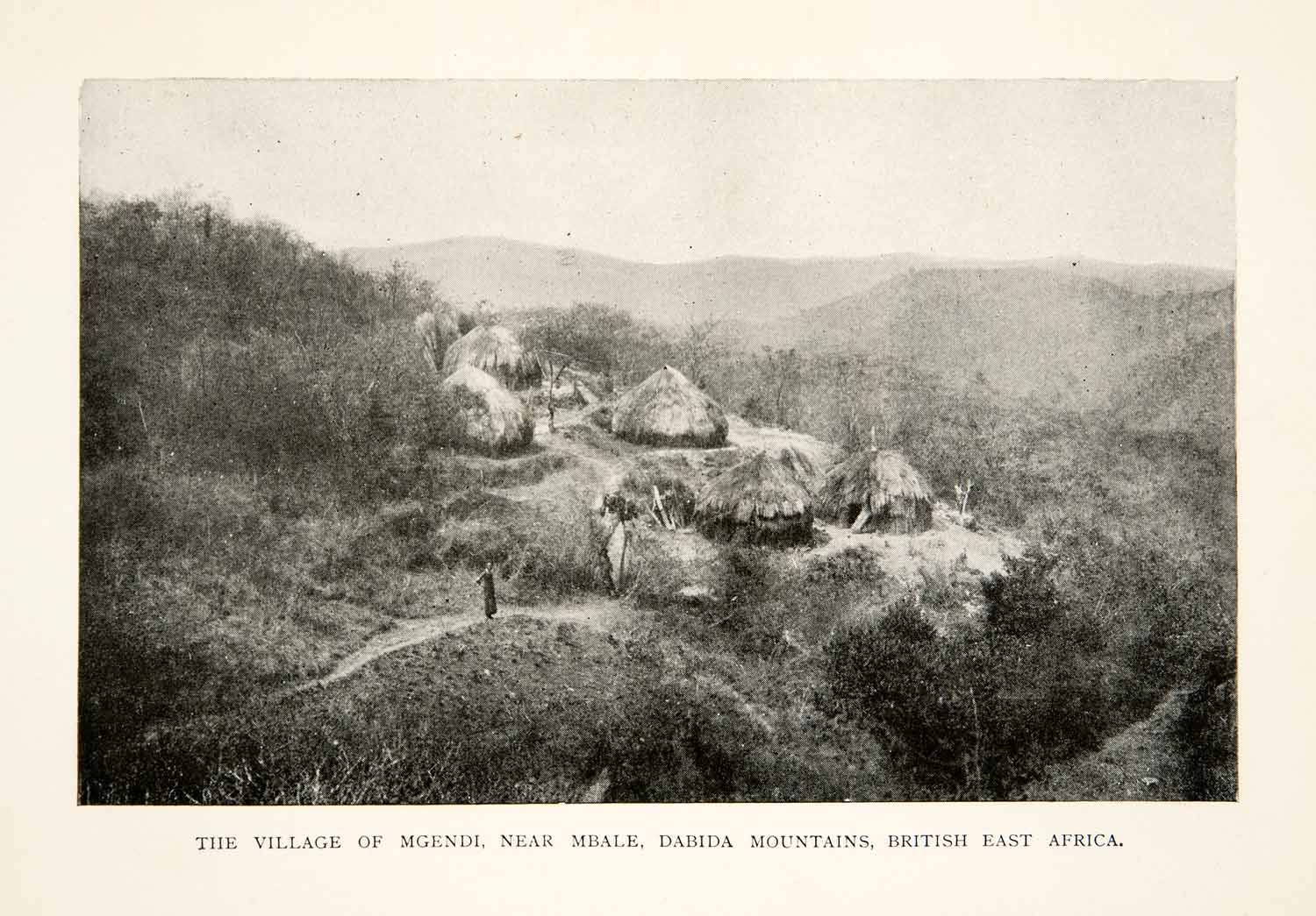 1905 Print Indigenous Village Mgendi Mbale Dabia Mountains British East XGBC7