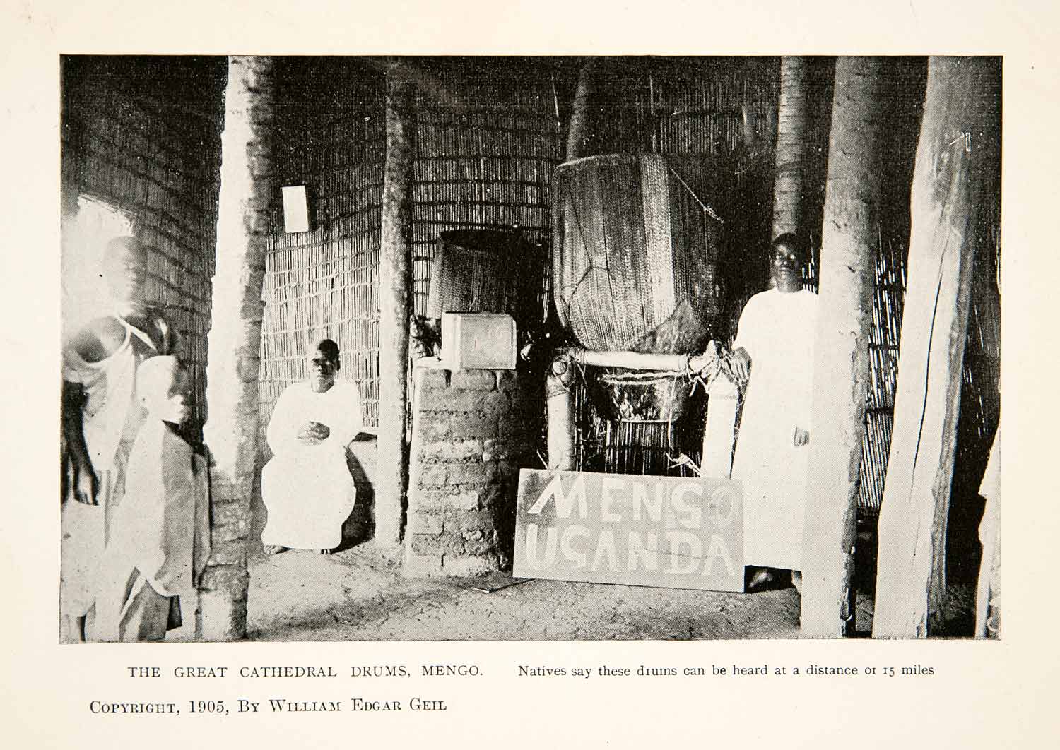 1905 Print Great Cathedral Mengo Uganda Drum Africa Three Steeple Native XGBC7