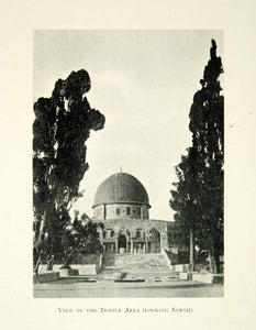 1904 Print Temple Mount Haram Ash-Sharif Jerusalem Israel Mosque Omar XGBD5