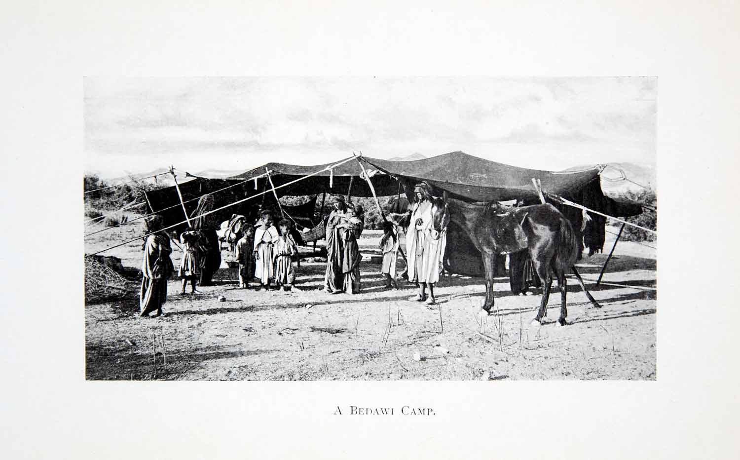 traditional bedouin tents 1904 Print Bedouin Camp Tent Nomad Arabic Desert Ethnic Native Middle XGBD5