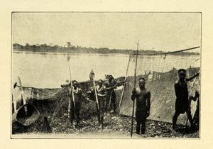 1907 Print Cannibal Fisherman Congo Africa Indigenous Natives Cannibalism XGC1