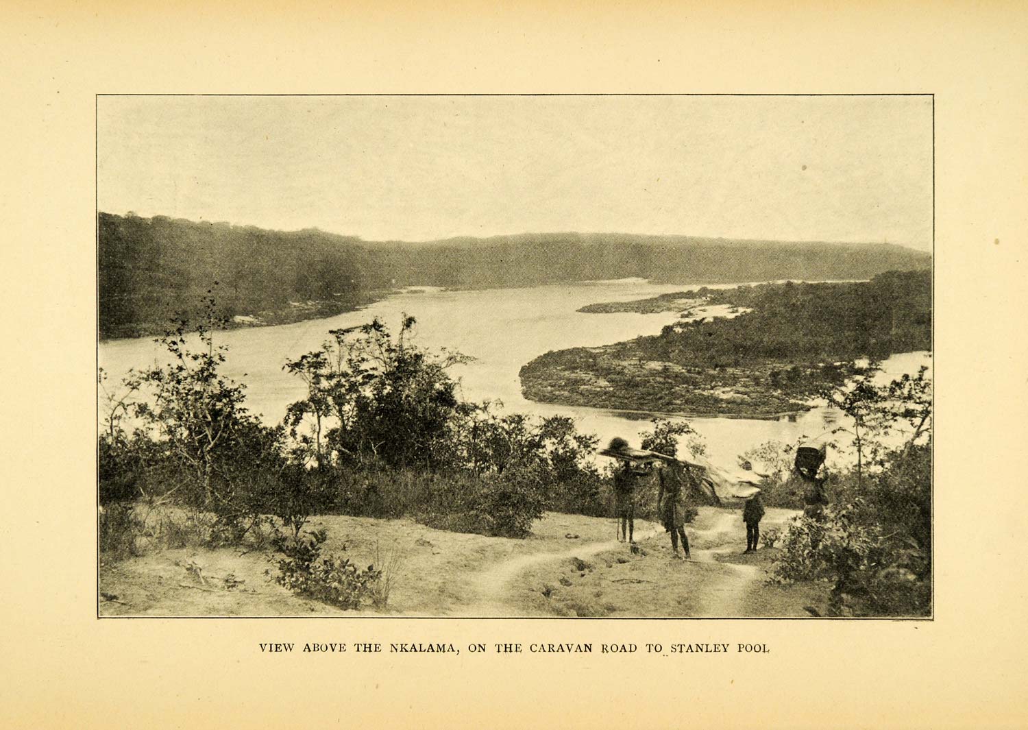 1900 Print Nkalama Caravan Road Stanley Pool Congo Africa Natives