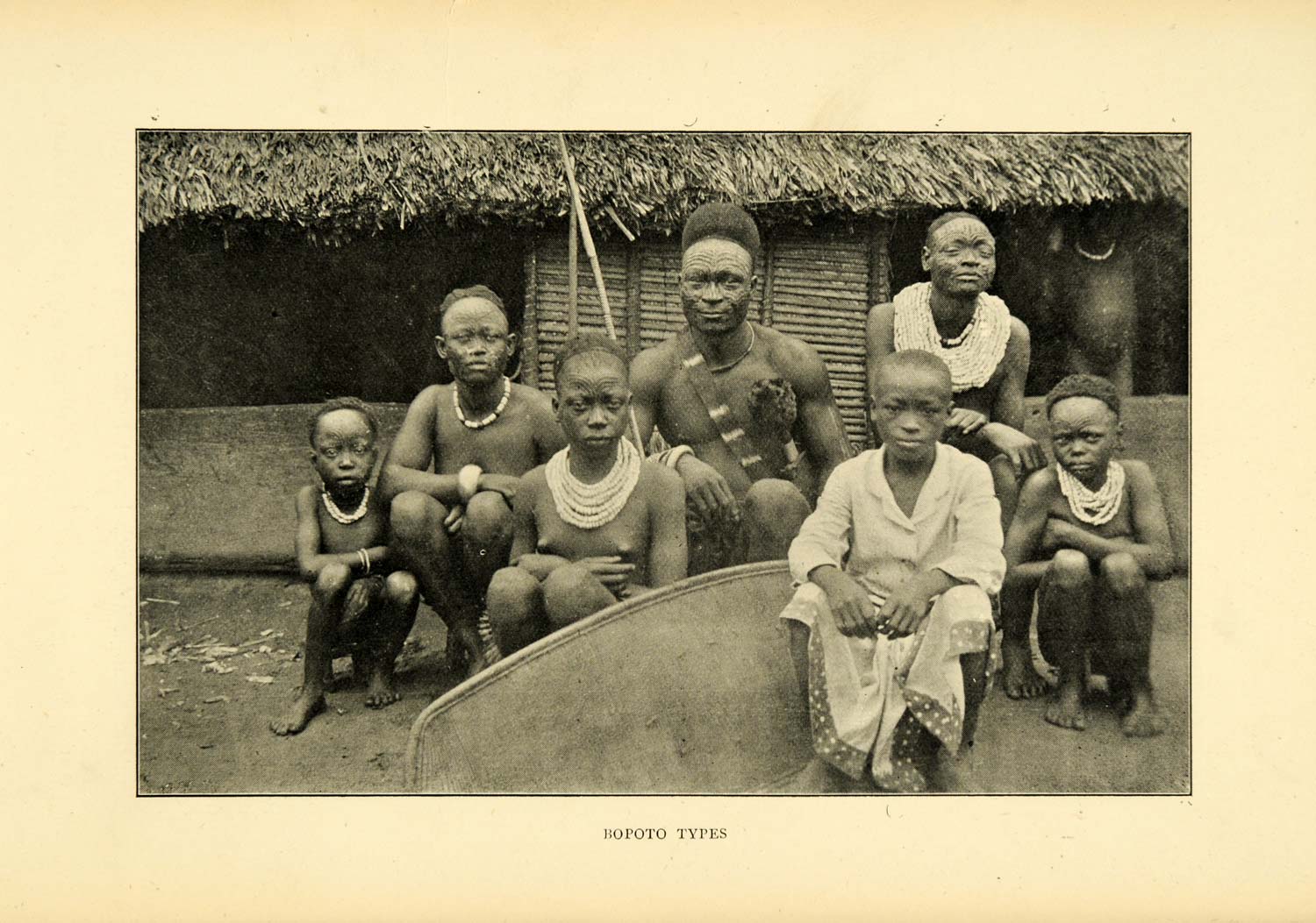 1900 Print Bopoto Congo African Indigenous Tribal Cultural People Necklaces XGC4