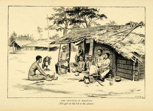 1900 Wood Engraving Congo Africa Medicine Medical Indigenous Natives XGC4