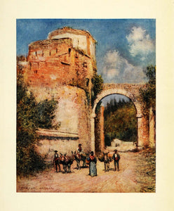 1908 Print Trevor Haddon Artwork Granada Alhambra Aqueduct Spanish XGC5