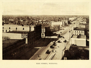 1911 Print Main Street Winnipeg Manitoba Canada Cityscape Canadian Horse XGC6