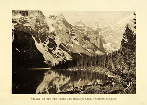 1911 Print Valley Ten Peaks Moraine Lake Canadian Rockies Landscape Scenery XGC6