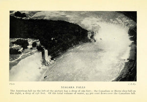 1927 Print Niagara Falls Horseshoe Canada Ontario Lake Erie River Landscape XGC7