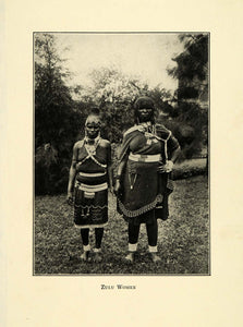 1927 Print Zulu Women Portrait Jewelry Costume Tribe AmaZulu Tribal South XGC8