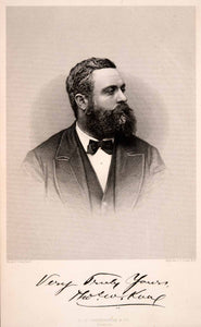1875 Steel Engraving Thomas Knox Author Portrait Writer Travel Explorer XGCA1