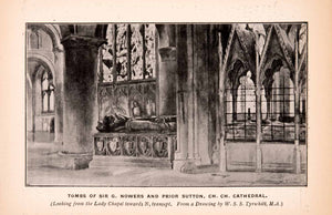 1900 Print Tomb George Nowers Prior Sutteon Christ Church Cathedral Oxford XGCA4