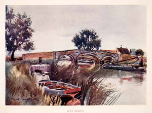 1906 Print Frank Southgate Acle Bridge River Boat Marsh Wetlands Sail XGCA5