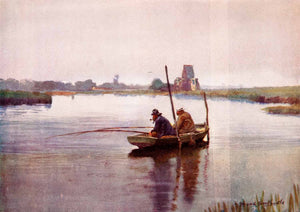 1906 Print Frank Southgate Fishing St Benets Boat River Marsh Wetland XGCA5