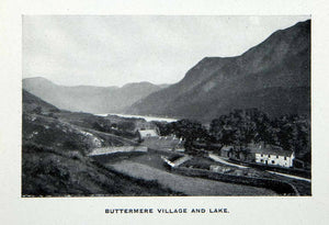 1912 Print Buttermere Cumbria England Cityscape Lake Landscape Historic XGCA7