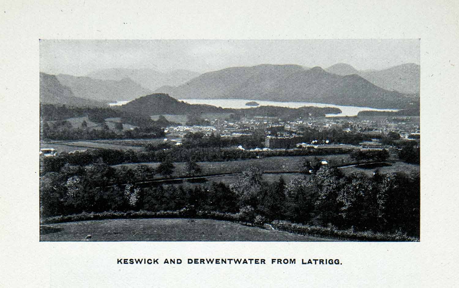 1912 Print Keswick Derwentwater England Landscape English Lake District XGCA7