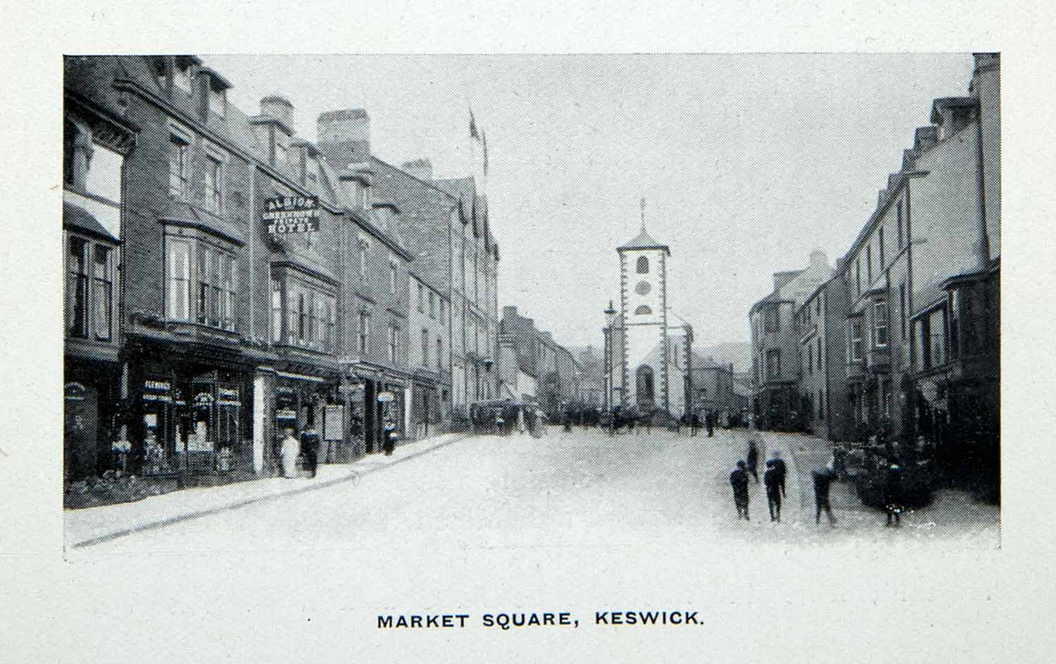 1912 Print Keswick England Market Square Cityscape Streetscape Historic XGCA7
