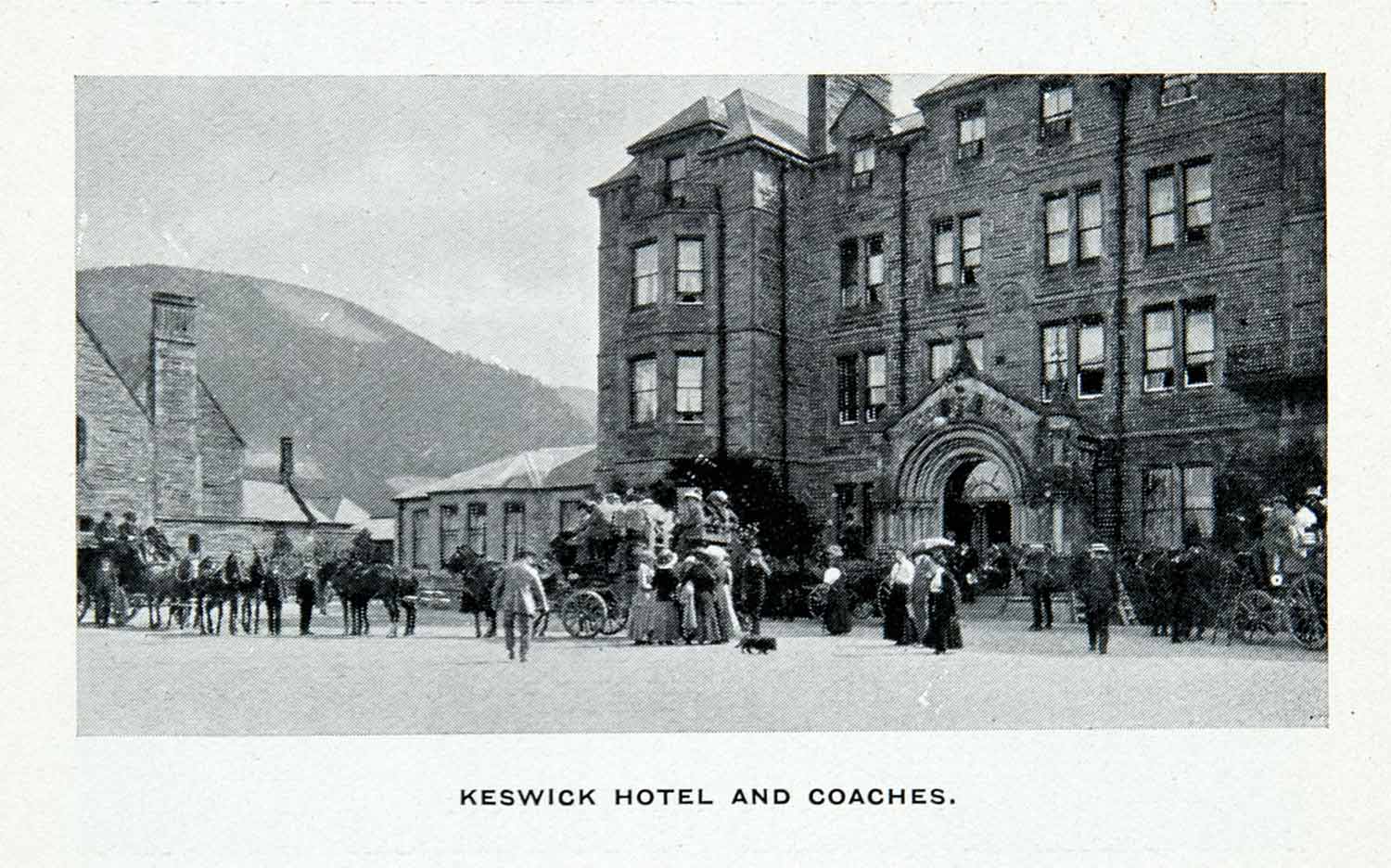 1912 Print Keswick Hotel England Stagecoach Historic Image English Lake XGCA7