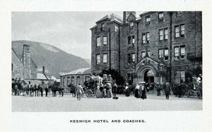 1912 Print Keswick Hotel England Stagecoach Historic Image English Lake XGCA7