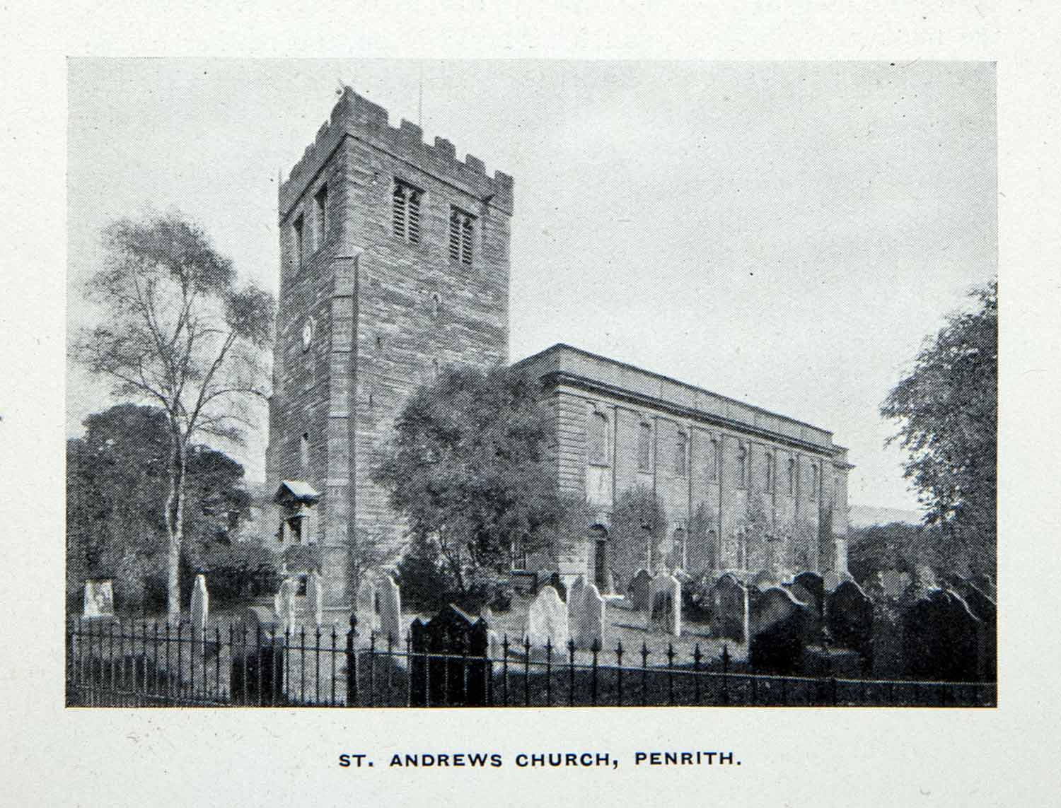 1912 Print St. Andrews Church Penrith England Nicholas Hawksmoor Historic XGCA7