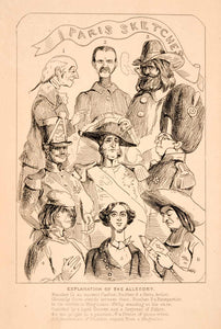 1872 Wood Engraving William Makepeace Thackeray Paris Sketch Art Costume XGCA9