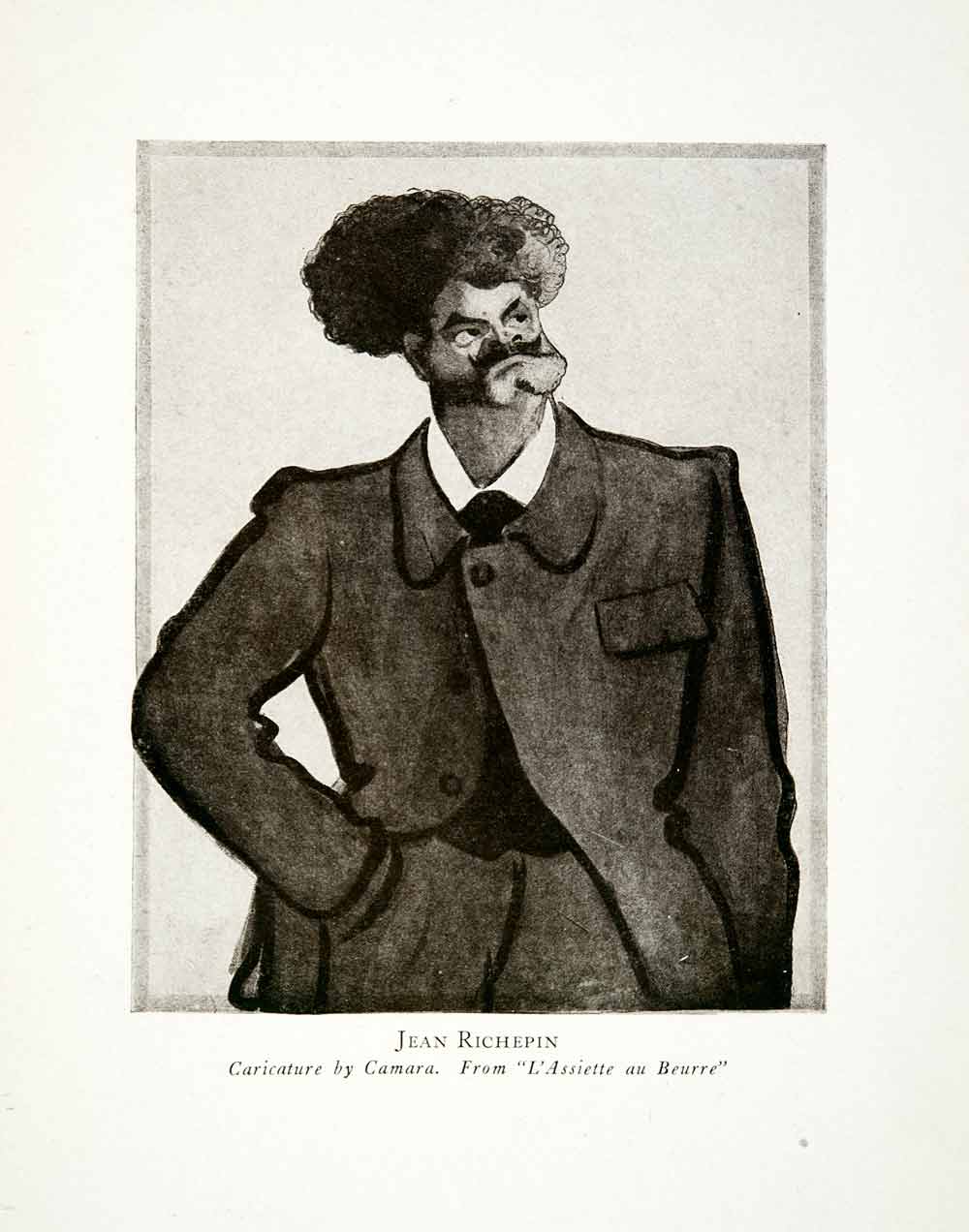 1928 Print Jean Richepin Thomas Camara Caricature Cartoon Writer Dramatist XGCB1
