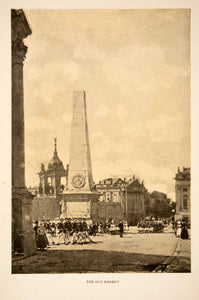1909 Photolithograph Hans Herrmann Old Market Potsdam Obelisque St XGCB3