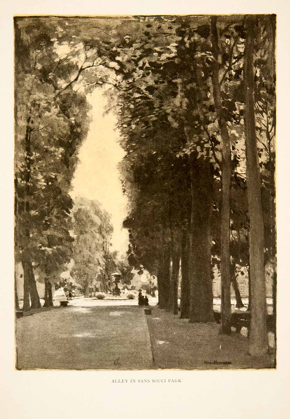1909 Photolithograph Hans Herrmann Sanssouci Park Potsdam Germany XGCB3