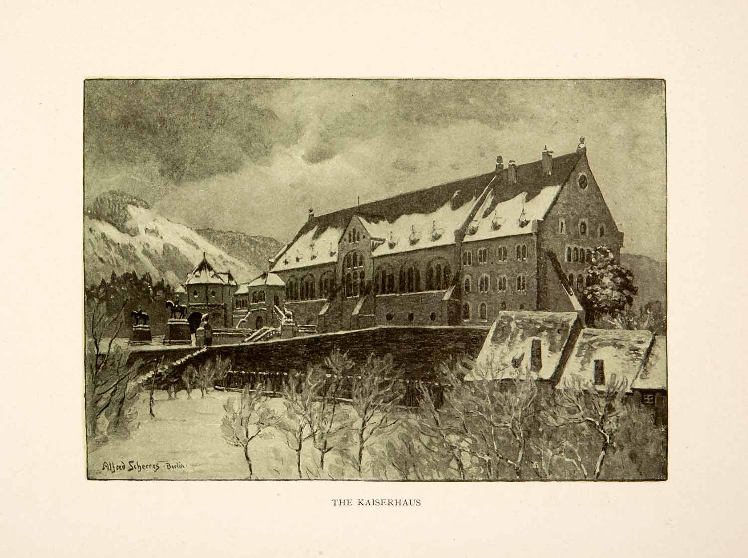 1909 Photolithograph Imperial Palace Goslar Rammelsberg Brunswick XGCB3