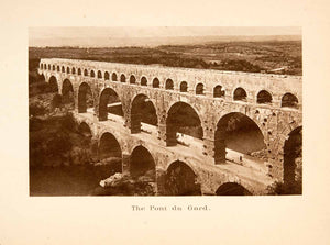 1910 Photogravure Pont Du Gard Roman Aqueduct Bridge Vers-Pont-Du-Gard XGCB8