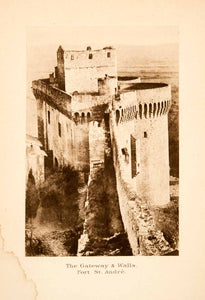 1910 Photogravure Gateway Walls Fort Saint Andre Andaon Mount Rhone River XGCB8