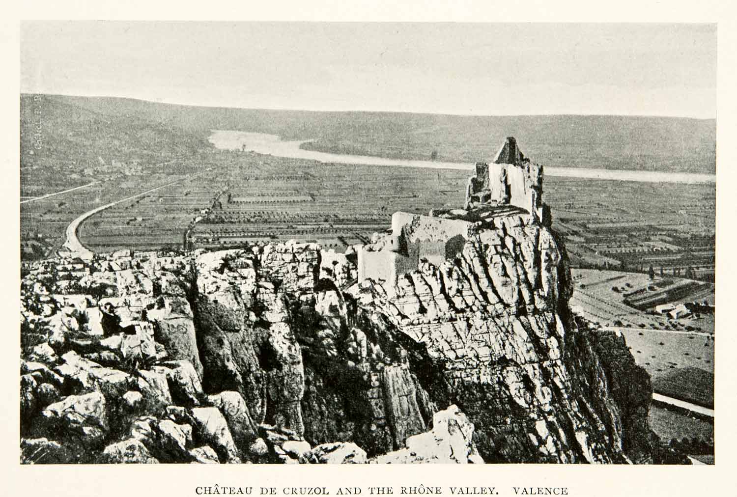 1910 Print Chateau De Cruzol Crussol Castle Rhone Valley Saint-Peray XGCB8