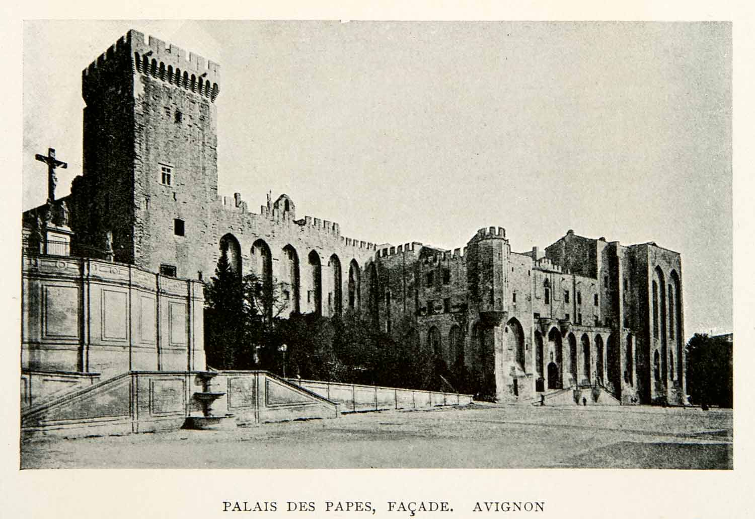 1910 Print Palais Des Papes Palace Facade Avignon France Gothic XGCB8