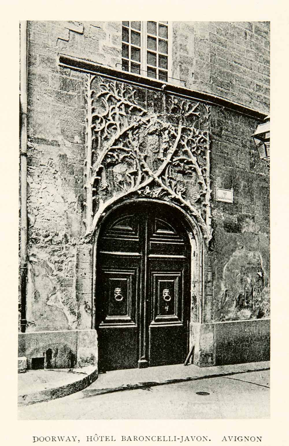 1910 Print Doorway Hotel Baroncelli-Javon Palais Du Roure Avignon France XGCB8
