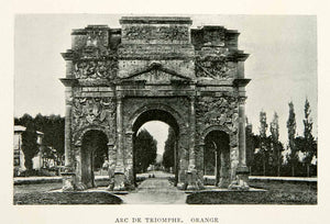1910 Print Arc De Triomphe Triumphal Roman Arch Orange France Corinthian XGCB8