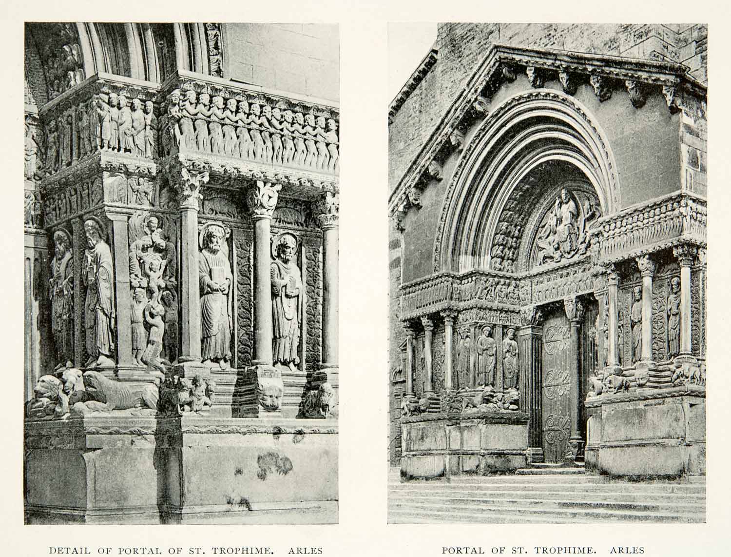 1910 Print Portal St Trophime Church Cathedral Arles France Romanesque XGCB8
