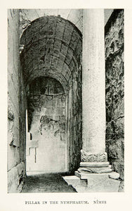 1910 Print Roman Nymphaeum Architecture Corinthian Column Barrel Vault XGCB8