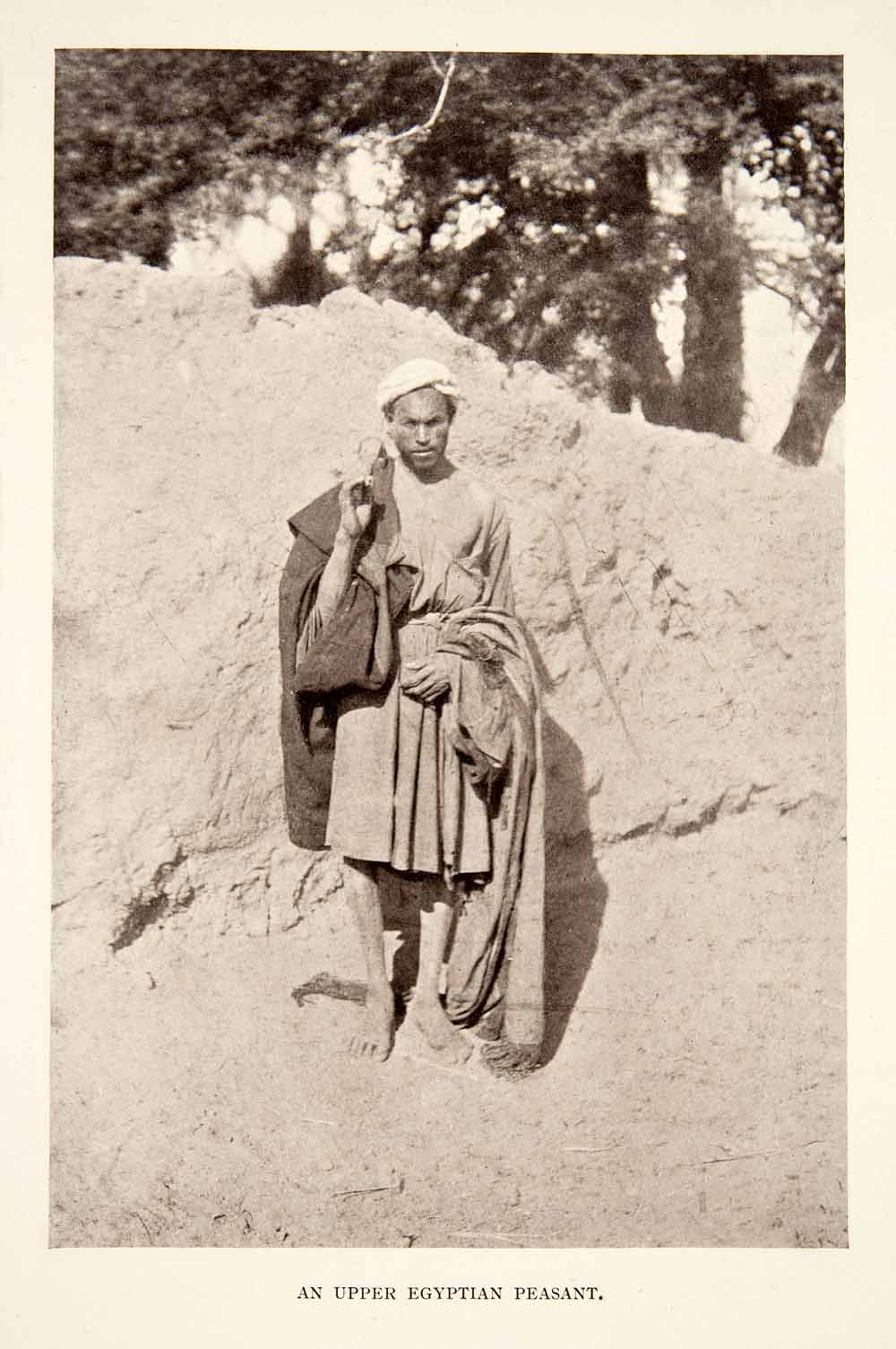 1911 Print Upper Egyptian Peasant Sand Trees Robe Head Wrap Land Hill XGCC3