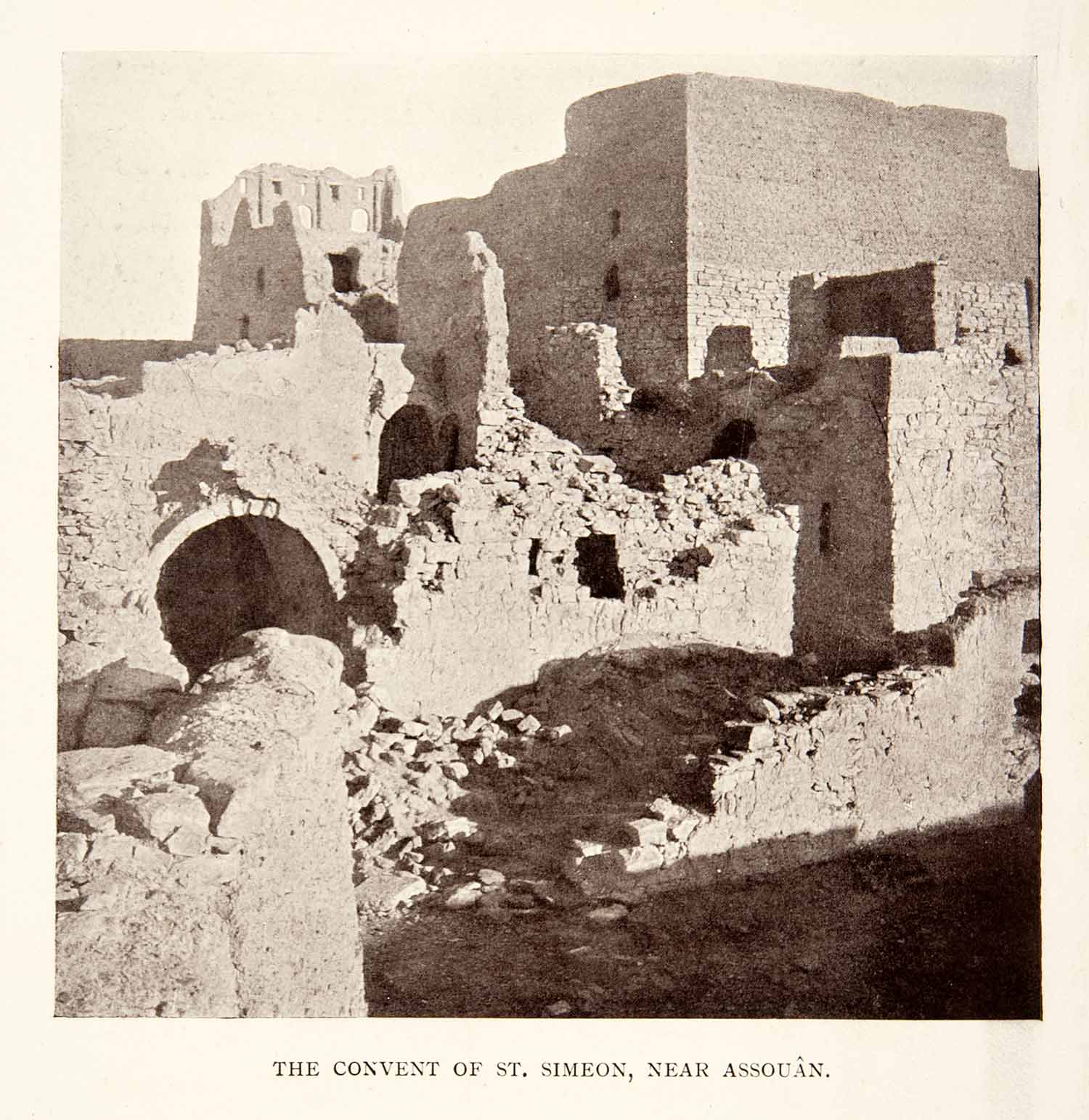 1911 Print Convent St Simeon Assouan Ruins Africa Egypt Crumbling Ancient XGCC3
