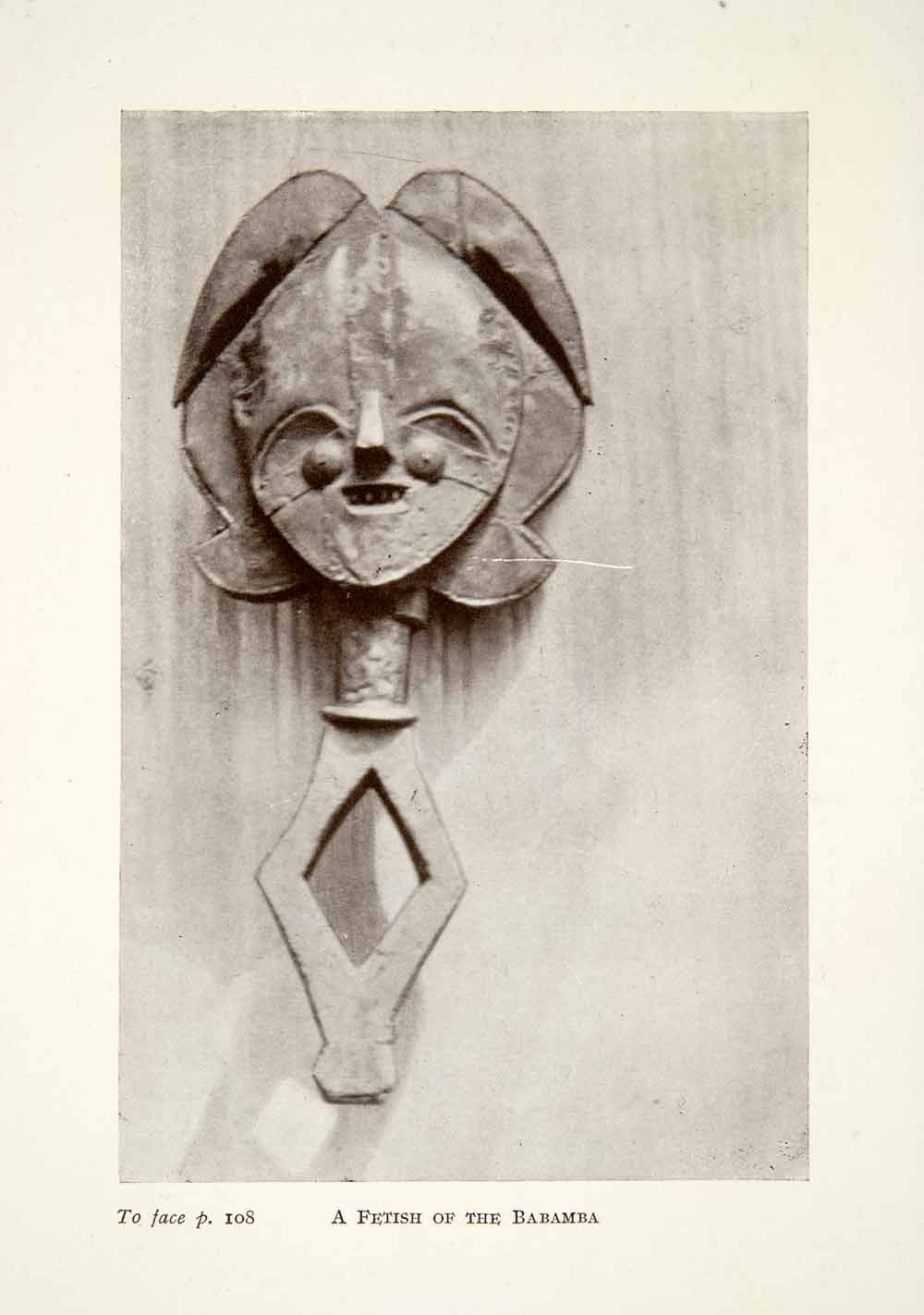 1923 Print Africa Babamba Fetish Tribal Mask Handicraft Indigenous Tribe XGCC4