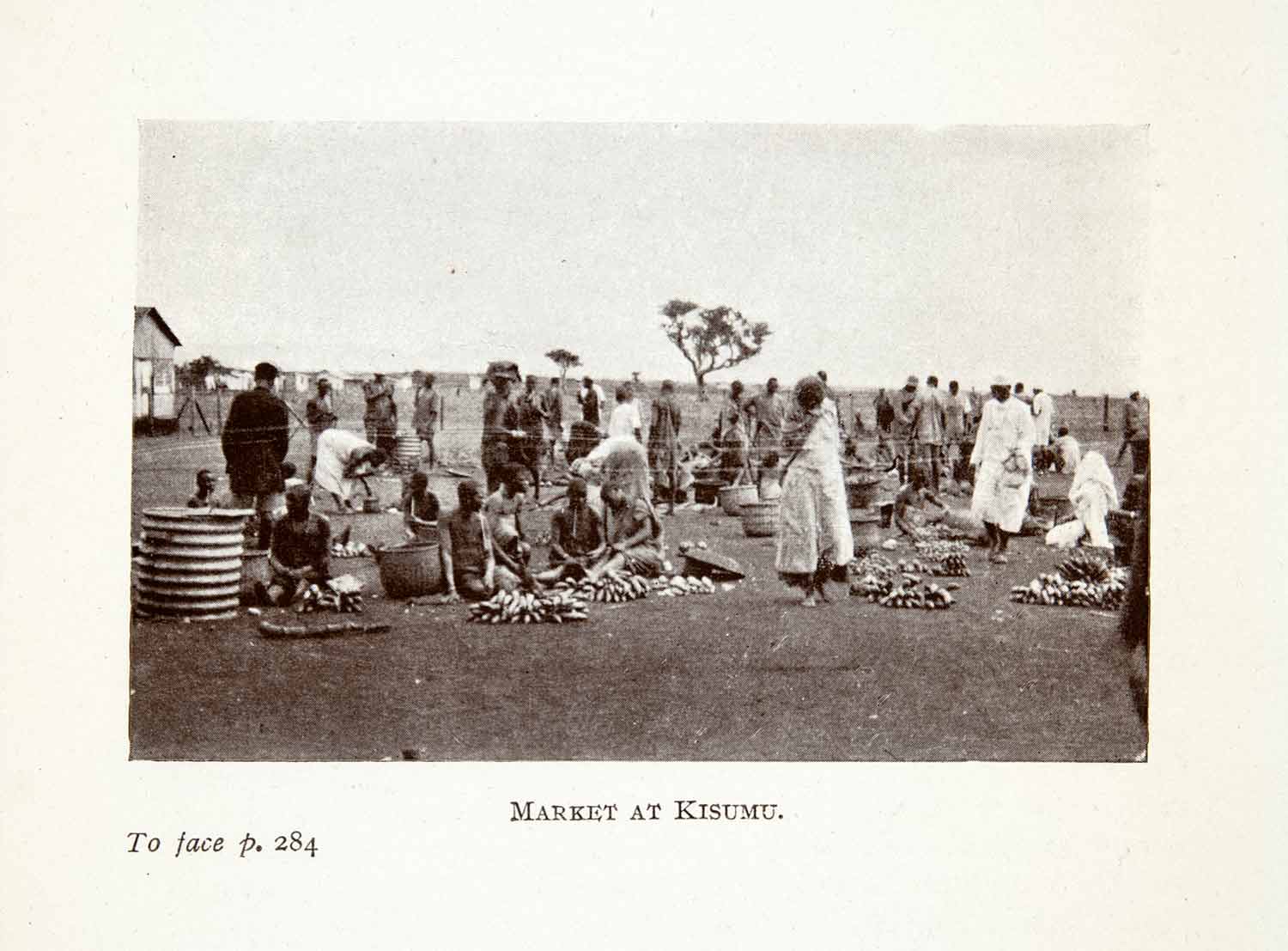 1923 Print Kisumu Kenya Africa Marketplace Bazaar Vendors Historic Image XGCC4