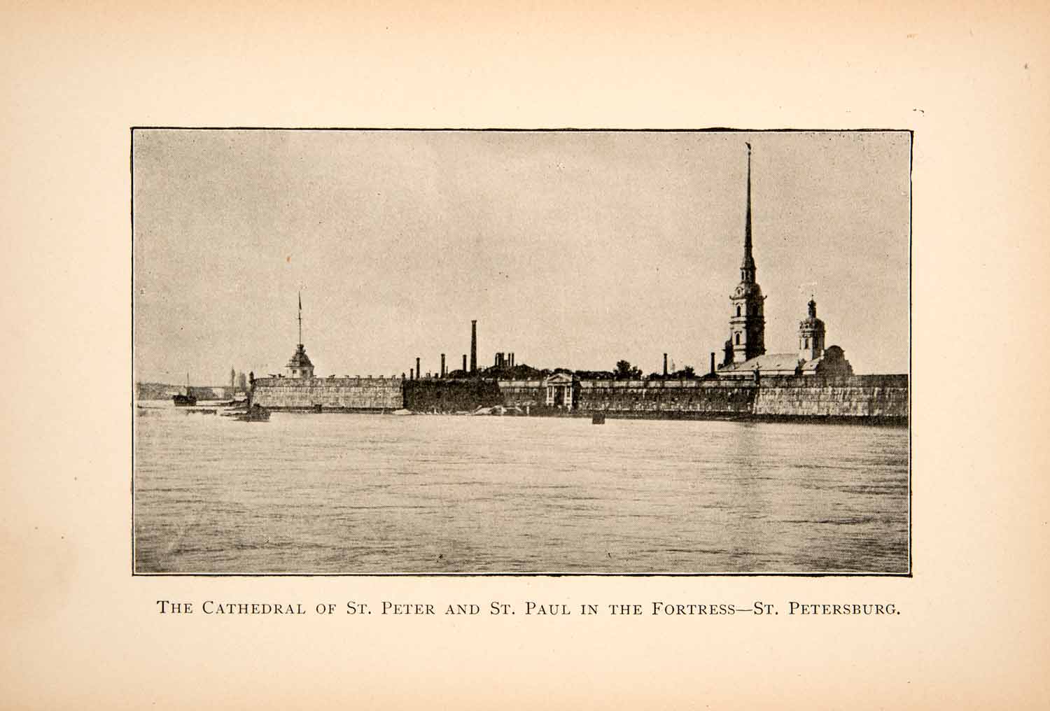 1894 Print Cathedral St Peter Paul Fortress Petersburg Water Citadel XGCC6