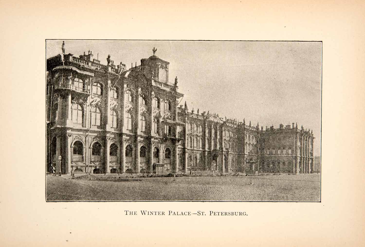 1894 Print Winter Palace St Petersburg Russia Monarchy Embankment Square XGCC6