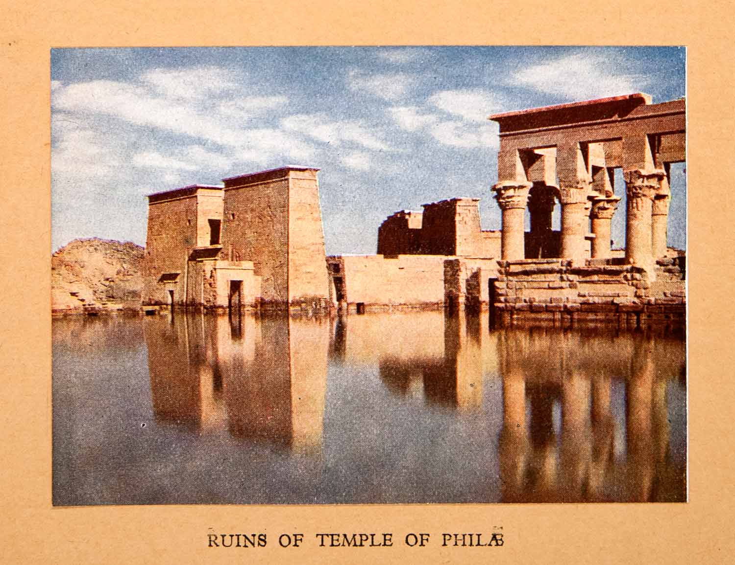 1923 Print Ruins Temple Philae Island Forum Hadrian Plotina Historic XGCC7