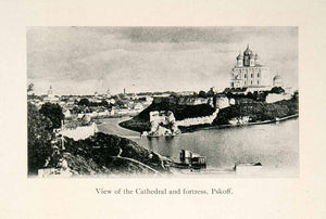 1906 Print View Water Land Cathedral Fortress Pskov Trinity Kremlin XGCC9