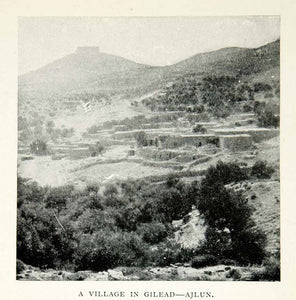 1905 Print Village Gilead Ajlun Historical Image Landscape Mountain Hills XGCD2