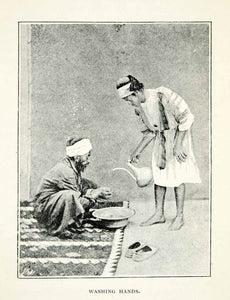 1905 Print Washing Hands Historical Image Pouring Water Dish Map Native XGCD2
