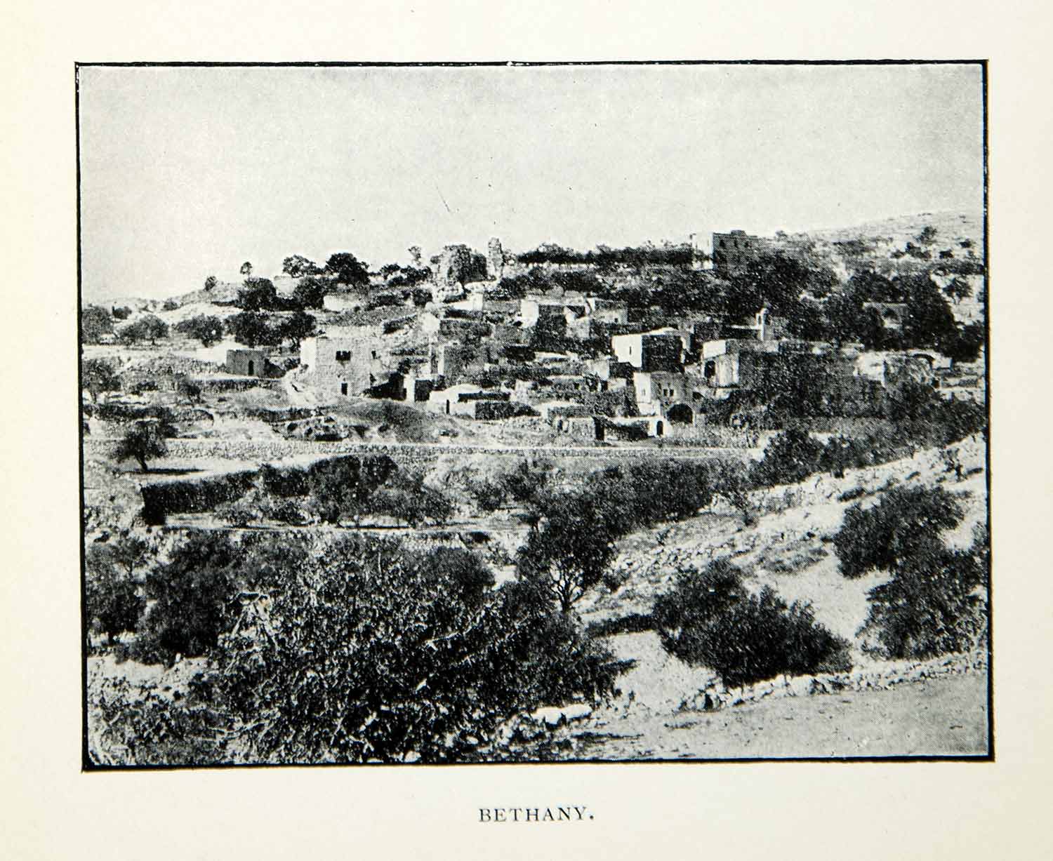 1905 Print Bethany West Bank Palestine Historical Biblical Village XGCD2