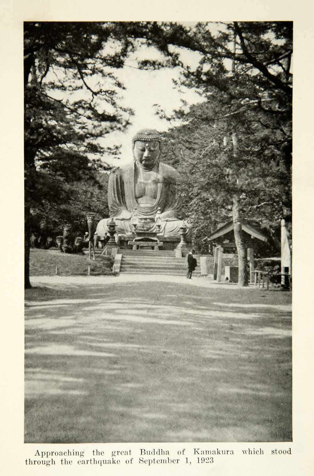 1924 Print Buddha Kamakura Japan Statue Monument Religious Sacred Scenery XGCD4