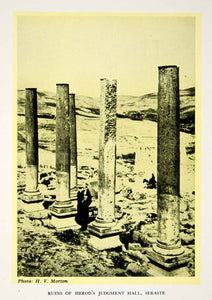 1948 Print Archaeology Ruin King Herod Judgment Hall Column Sebastia XGCD5